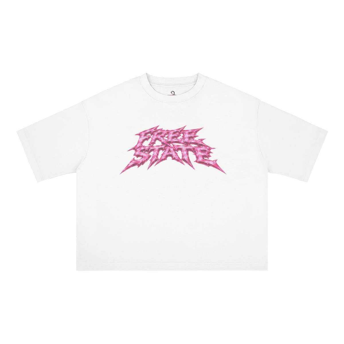CAMISETA CORTA BOXY BLANCO/ROSA FREE STATE - FQ - Imagen 3